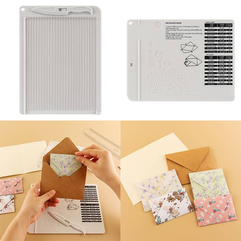 1pcs Multi-Purpose Scoring Board Set 6.4*8.5 Inch Mini Score Board To Make  Different Size Envelopes For Embossing Lines In Cards
